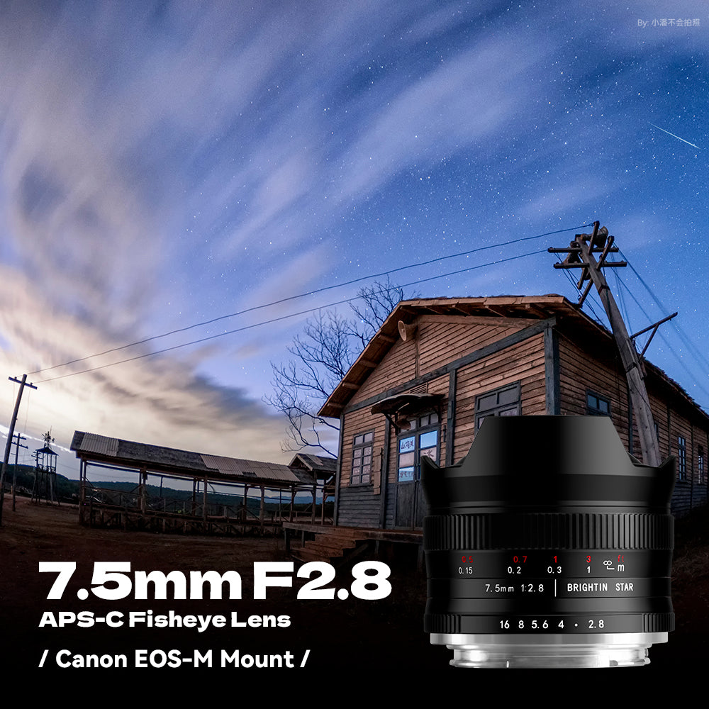 7.5mm F2.8 APS-C Fisheye Manual Focus Lens With ND Filter for Canon RF Mount