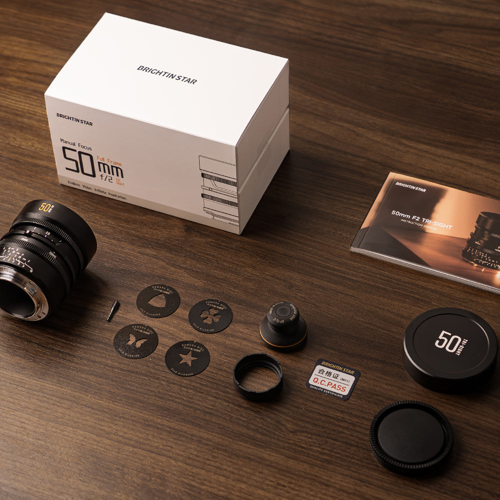BRIGHTIN STAR MF 50mm F2.0 TRI-SIGHT Full-Frame Art Lens for Canon RF