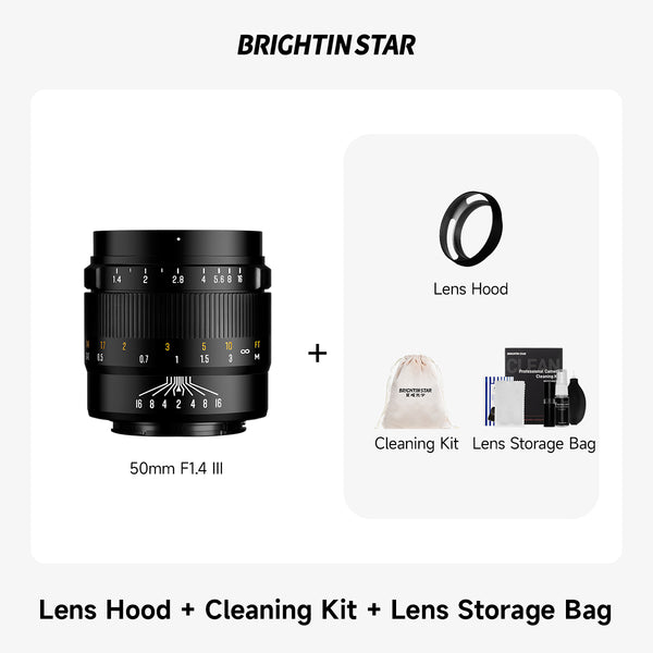 Brightin Star 50mm F1.4 III APS-C Manual Focus Portrait Lens for M43 / Canon M / Fujifilm X / Sony E / Canon RF