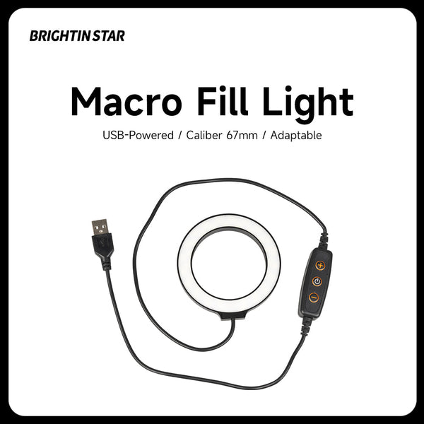 Brightin Star Macro Ring Fill Light Focus Light Portable USB Light 67mm