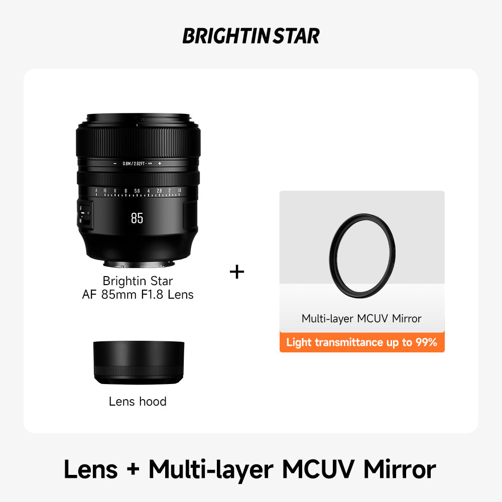 Brightin Star AF85mm F1.8 Full-frame Autofocus  Portrait Large Aperture Prime Lens Fit for Sony E/Nikon Z Mount