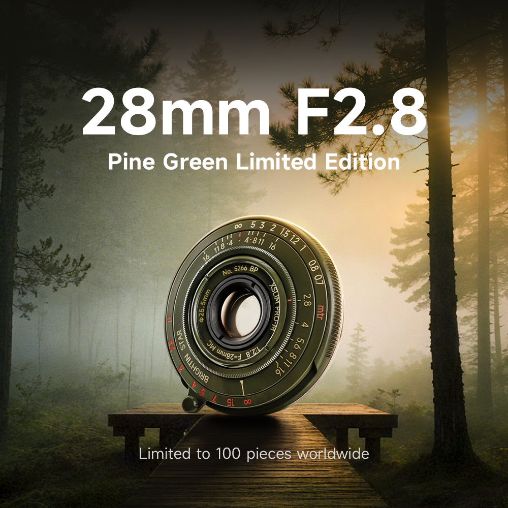Brightin Star 28mm F2.8 Full Frame Lens Black Lacquer Ultra-Thin Pancake Lens For Leica M Mount Sony E/Canon RF/Fuji XF/GFX/Nikon Z Adapter Ring