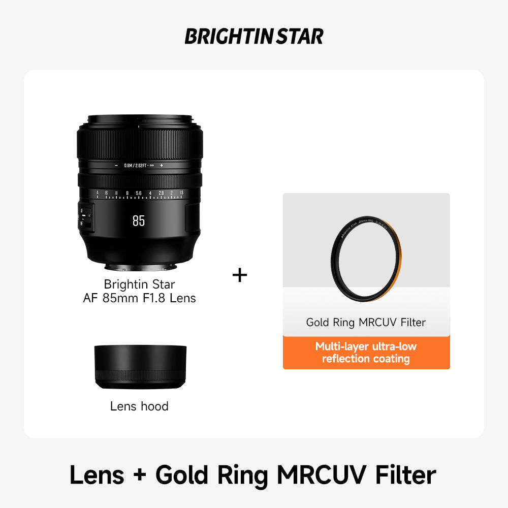 Brightin Star AF85mm F1.8 Full-frame Autofocus  Portrait Large Aperture Prime Lens Fit for Sony E/Nikon Z Mount