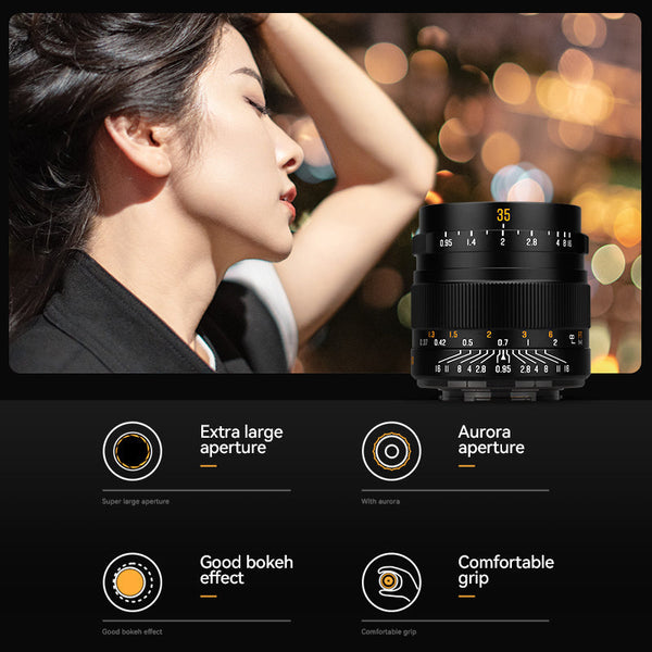35mm F0.95 APS-C Night God Portrait Star Manual Fixed Focus Lens Suitable For Canon RF Mount