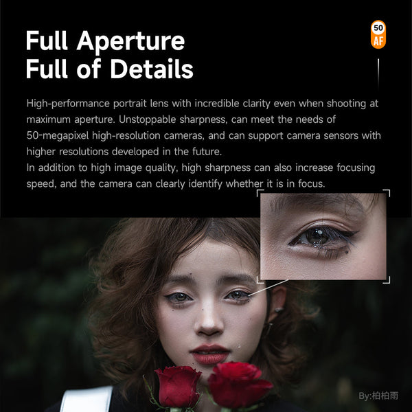 Brightin Star AF50mm F1.4 APS-C Large Aperture Autofocus Prime Lens for Sony E / Fuji X Mount