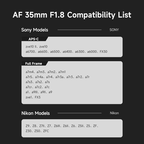 AF35mm F1.8 Full-frame STM Auto Focus Large Aperture Prime Lens Fit for Nikon Z Mount