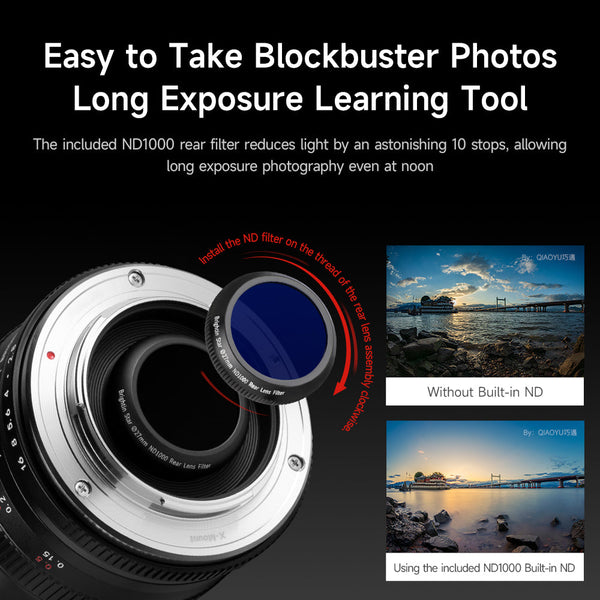 Brightin Star 7.5mm F2.8 APS-C Fisheye Manual Focus Lens With ND Filter for Sony E/Canon M/Canon RF/Fuji X/Nikon Z/M43 Mount