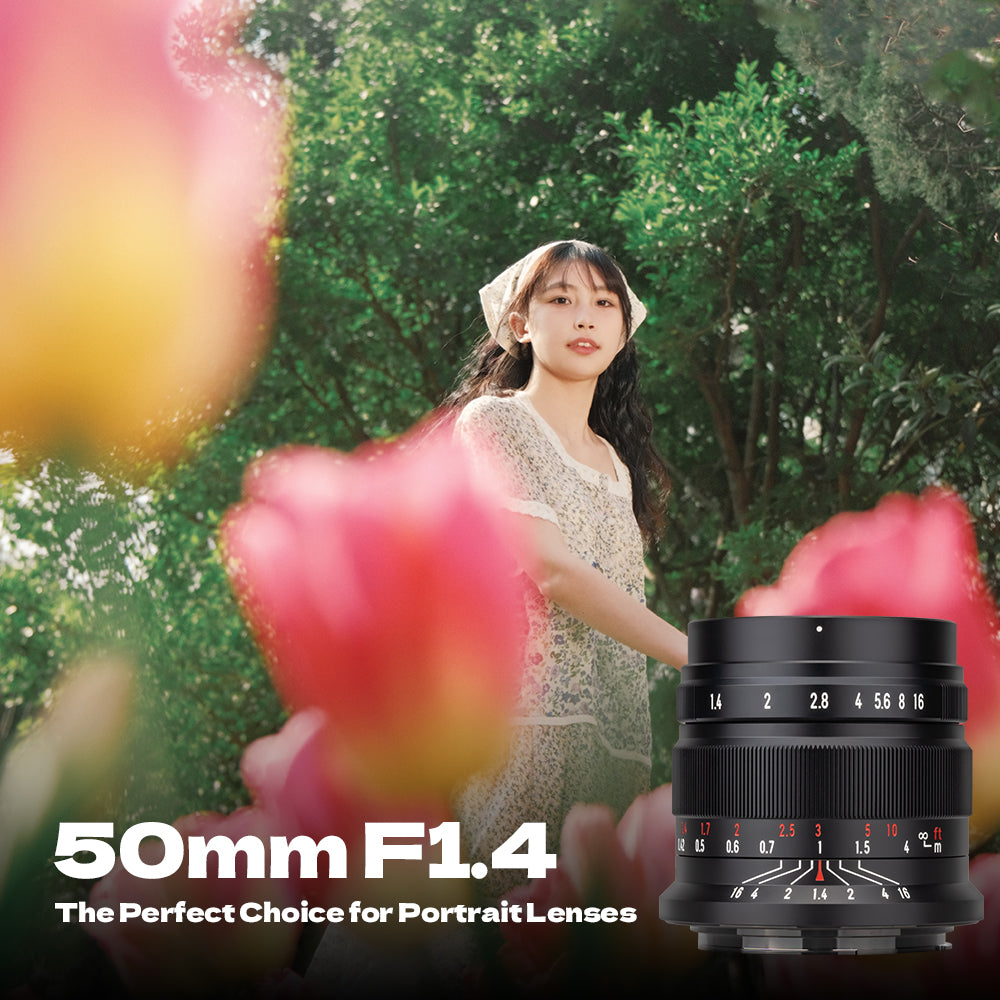 50mm F1.4 Manual Focus Prime Lens for Panasonic Olympus Micro 4/3 Mirrorless Cameras, APS-C MF Large Aperture Standard Fixed Lens, Fit for LUMIX G7, GX85, GX9, G95, GH5, GH6, G100, G9