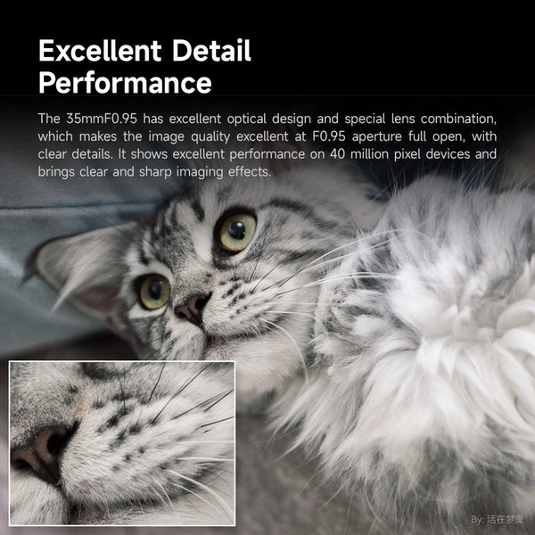 35mm F0.95 APS-C Luminous Version Portrait Star Manual Fixed Focus Lens Suitable for Fuji X Mount
