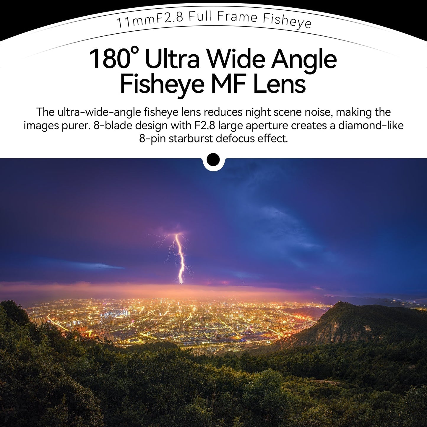 Brightin Star 11mm F2.8 Full Frame Wide-Angle Starry Sky Fisheye Lens Suitable for Sony E Mount