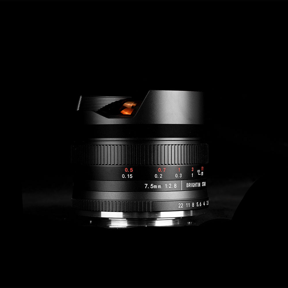 Brightin Star 7.5mm F2.8 Fisheye Manual Focus Prime Lens for Sony E, Canon M, Fuji FX, Nikon Z, M4/3 Mount