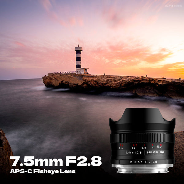 7.5mm F2.8 APS-C Fisheye Manual Focus Lens With ND Filter for Canon EOS-M Mount
