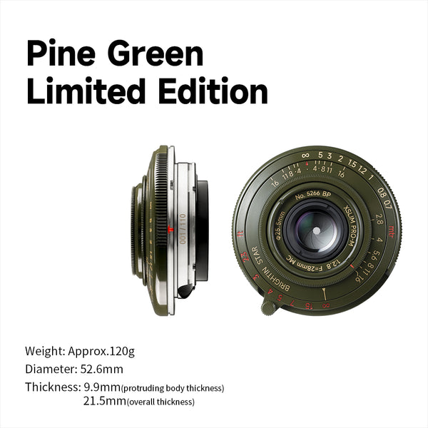 Brightin Star 28mm F2.8 Full Frame Pine Green Limited Lens For Leica M Mount