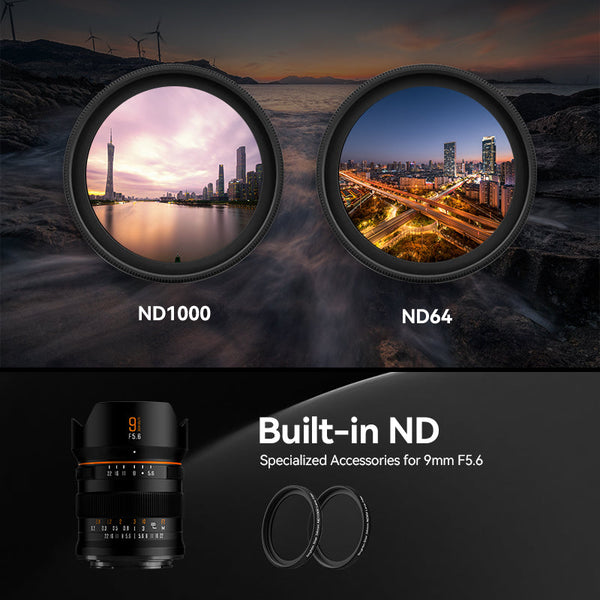 Brightin Star 9mm F5.6 Full Frame Camera Lens with ND Filter For Sony-E/Nikon-Z/Canon-RF/L Mount - Mark
