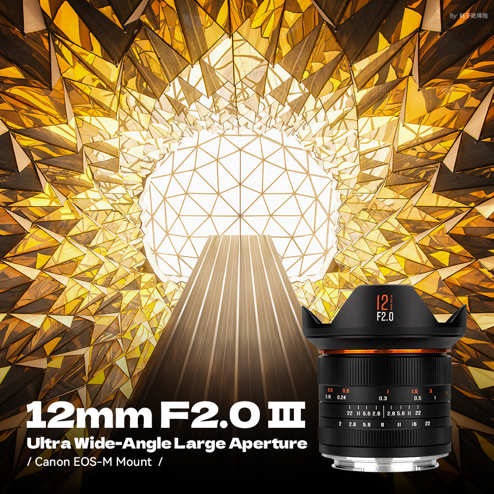 Father's Day Gifts Brightin Star 12mm F2.0 III Ultra Wide-Angle Big Aperture APS-C Cameras Lens, Fit for Canon EF-M/RF/Nikon Z/M4/3/Sony E/Fuji X