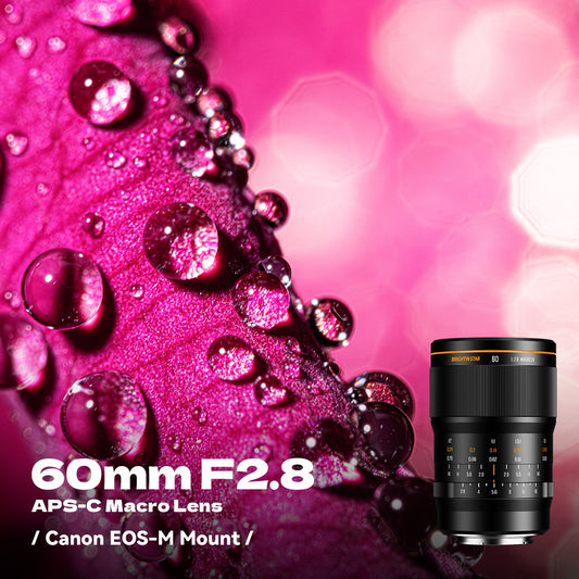 Brightin Star 60mm F2.8 2X Macro APS-C Manual Focus Prime Lens for Canon EOS-M Mount