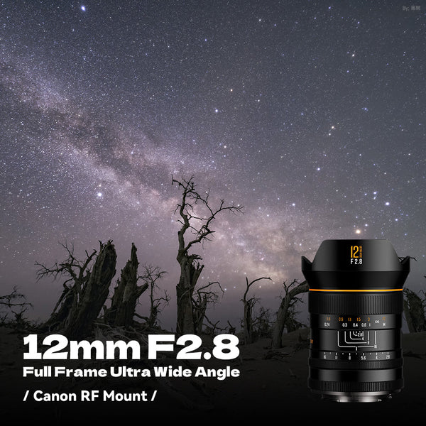 12mm F2.8 Full Frame 122.5° Ultra Wide Angle Manual Focus Prime Mirrorless Camera Lens Fit for Canon RF Mount