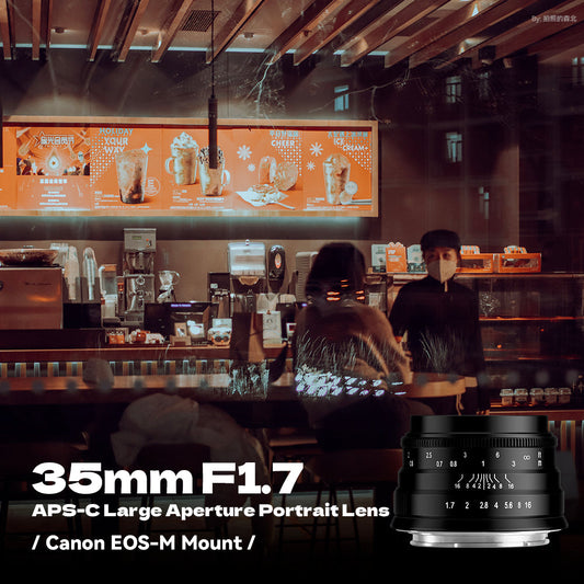 35mm F1.7 APS-C Wide-Angle Manual Focus Prime Lens for Canon EOS-M Mount
