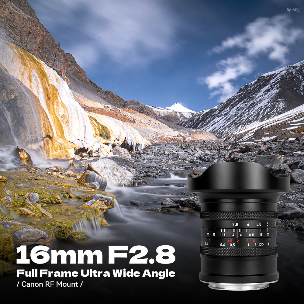 16mm F2.8 Full Frame Ultral Wide Angle Manual Focus Mirrorless Camera Lens, Fit for Canon RF/Nikon Z/Sony E/L Mount