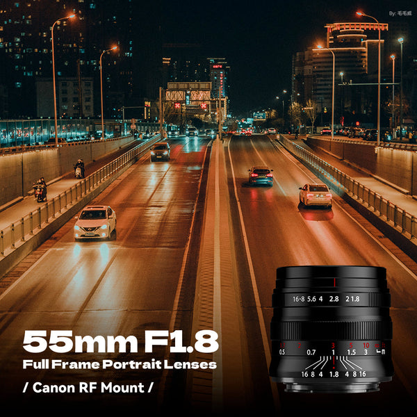 55mm F1.8 Full Frame Large Aperture Manual Focus Mirrorless Camera Lens, Fit for Canon RF Mount