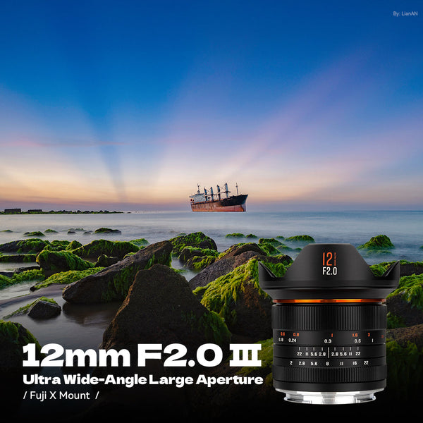 Father's Day Gifts Brightin Star 12mm F2.0 III Ultra Wide-Angle Big Aperture APS-C Cameras Lens, Fit for Canon EF-M/RF/Nikon Z/M4/3/Sony E/Fuji X