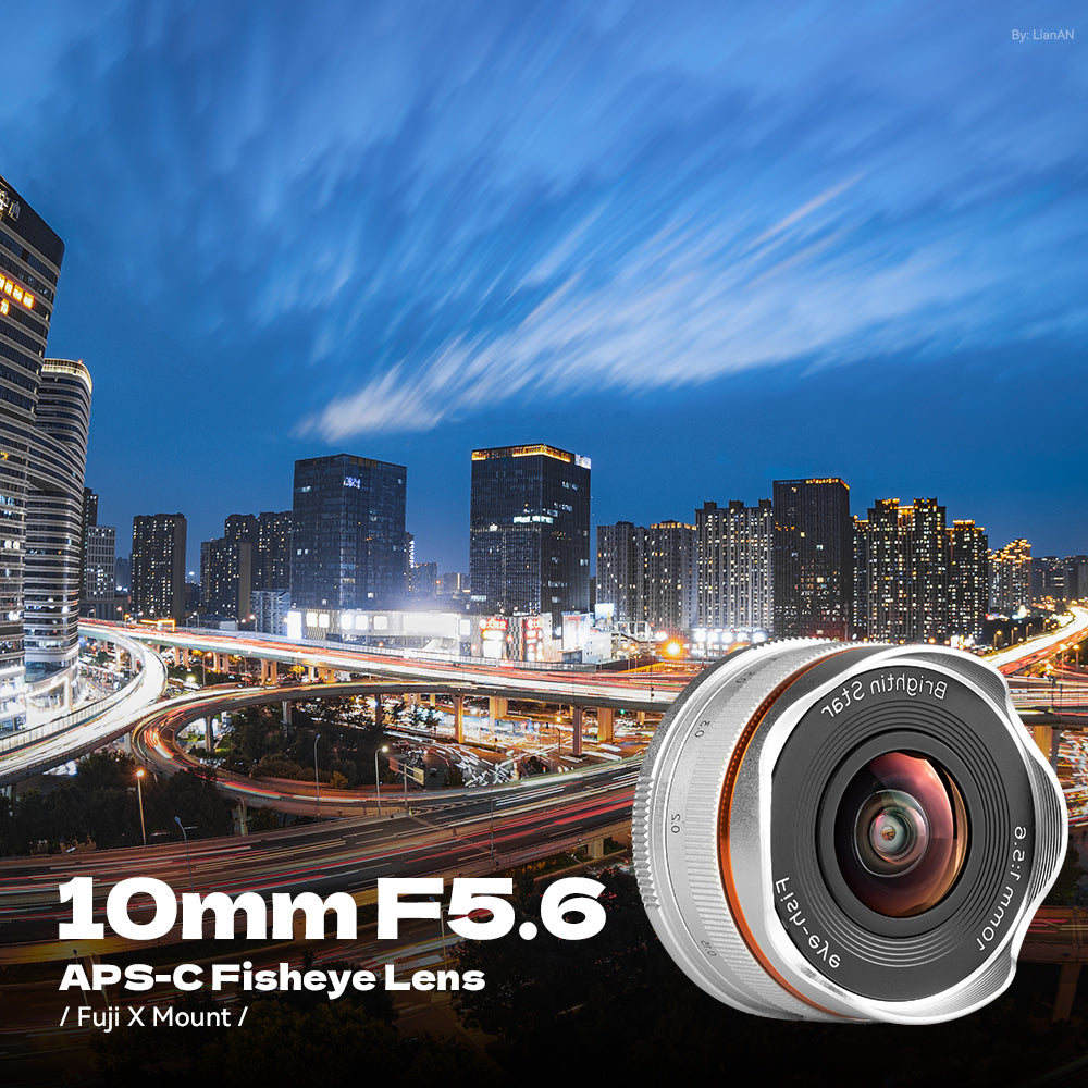 10mm F5.6 Fisheye Lens Wide-Angle Lens Pancake Lens Manual Fixed Focus Lens - Brightin Star