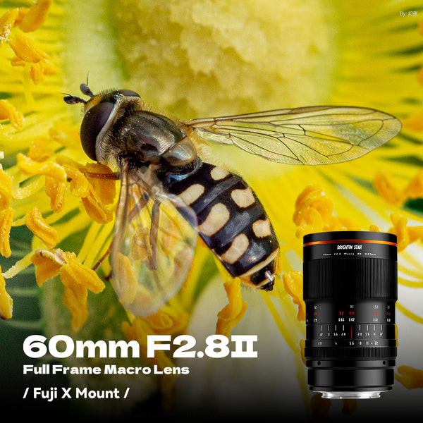 60mm F2.8 II 2X Macro Magnification Manual Focus Mirrorless Camera Lens, Fit for Fuji X Mount
