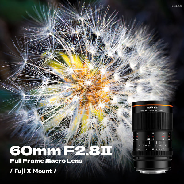 Brightin Star 60mm F2.8 II 2X Macro Magnification Manual Focus  Lens Fit for Sony E/Canon M/Canon RF/Fuji X/Nikon Z/M43 Mount