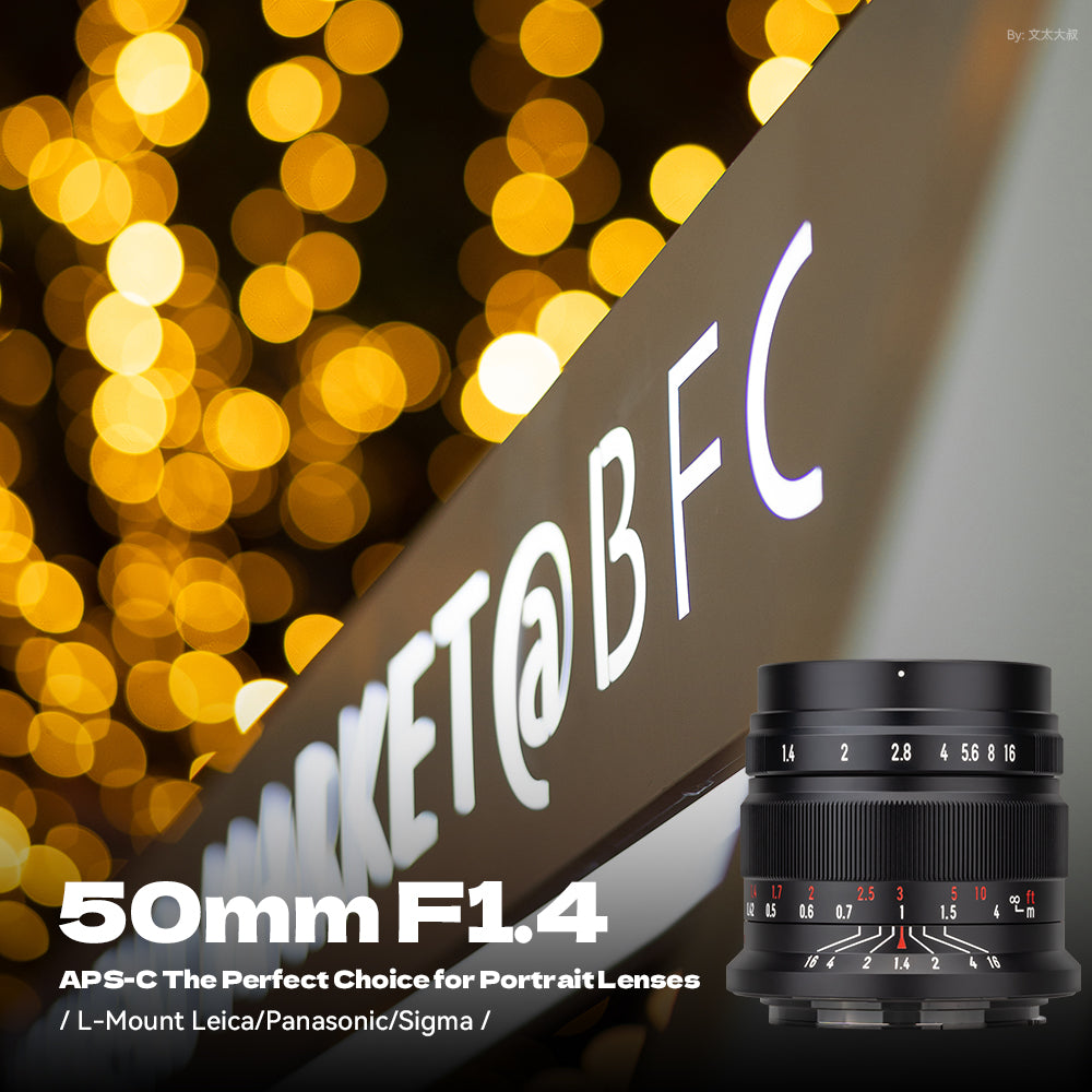 50mm F1.4 Manual Focus Prime Lens for Panasonic Olympus Micro 4/3 Mirrorless Cameras, APS-C MF Large Aperture Standard Fixed Lens, Fit for LUMIX G7, GX85, GX9, G95, GH5, GH6, G100, G9