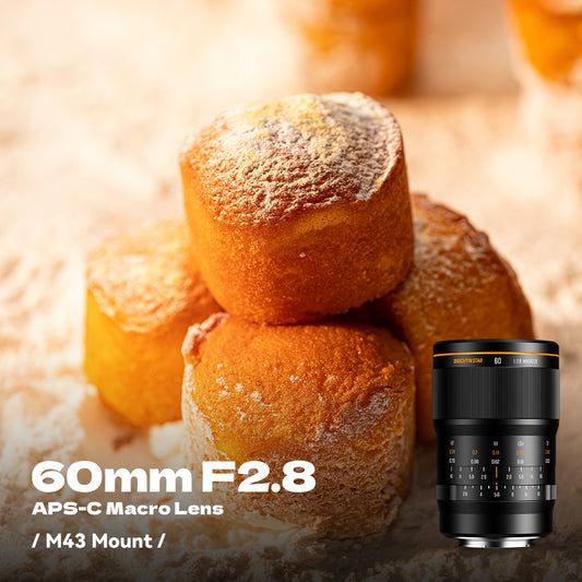 Brightin Star 60mm F2.8 2X Macro APS-C Manual Focus Prime Lens for M43 Mount