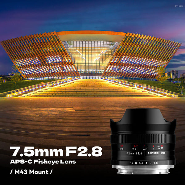 7.5mm F2.8 APS-C Fisheye Manual Focus Lens With ND Filter for Panasonic/Olympus Micro 4/3 Mount