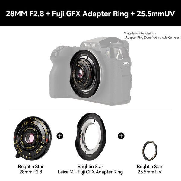 Exclusive  25.5mm ultra-thin UV filter (only 1mm thick) - fits Leica/Sigma/Panasonic L/Canon RF/Nikon Z/Sony E/Fuji X/GFX adapters - designed for 28mm F2.8 lenses