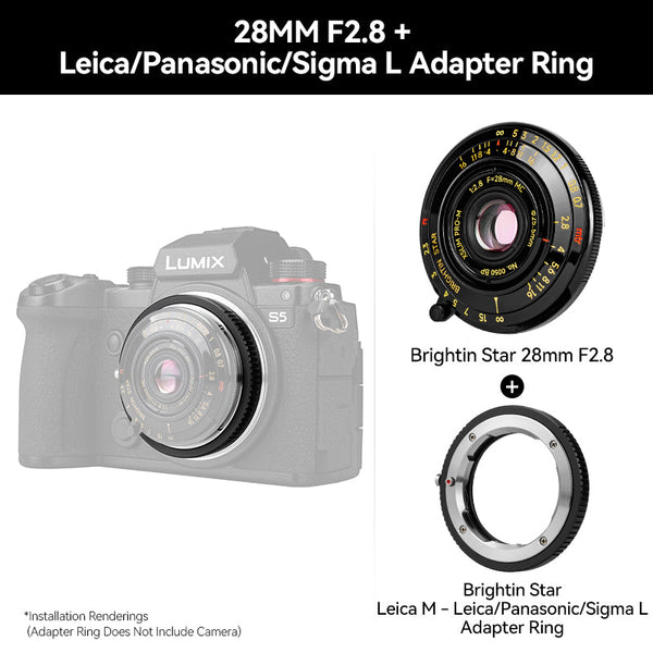 Exclusive  25.5mm ultra-thin UV filter (only 1mm thick) - fits Leica/Sigma/Panasonic L/Canon RF/Nikon Z/Sony E/Fuji X/GFX adapters - designed for 28mm F2.8 lenses