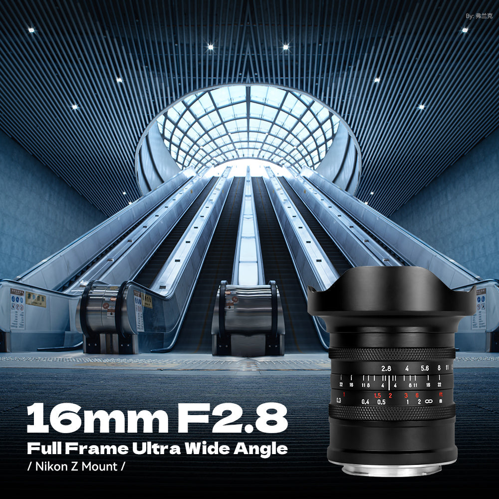 16mm F2.8 Full Frame Ultral Wide Angle Manual Focus Mirrorless Camera Lens, Fit for Sony E-Mount