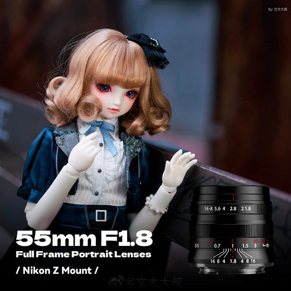 55mm F1.8 Full Frame Large Aperture Manual Focus Mirrorless Camera Lens, Fit for Sony E Mount