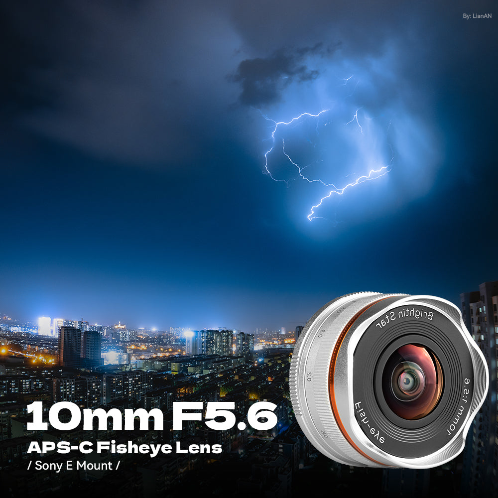 Brightin Star 10mm F5.6 Fisheye Lens Wide-Angle Lens Suitable For M4/3, Canon EF-M, Sony E, Nikon Z, Fuji X