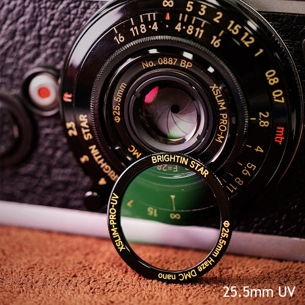 Exclusive  25.5mm ultra-thin UV filter (only 1mm thick) - fits Leica/Sigma/Panasonic L/Canon RF/Nikon Z/Sony E/Fuji X/GFX adapters - designed for 28mm F2.8 lenses