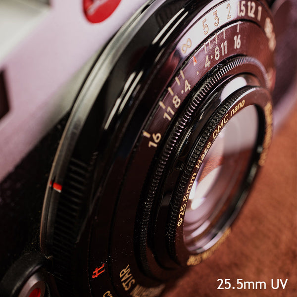 Exclusive  25.5mm ultra-thin UV filter (only 1mm thick) - fits Leica/Sigma/Panasonic L/Canon RF/Nikon Z/Sony E/Fuji X/GFX adapters - designed for 28mm F2.8 lenses