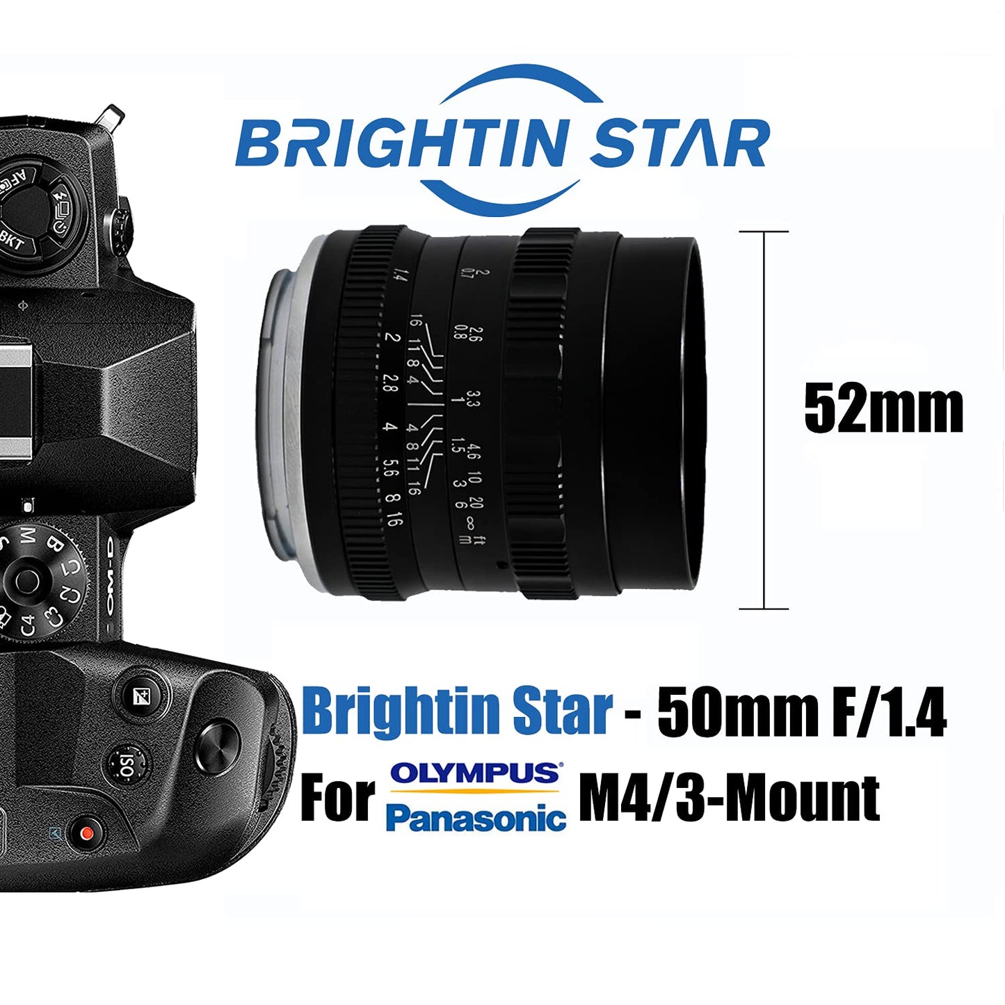 50mm F1.4 Manual Focus Prime Lens - Brightin Star