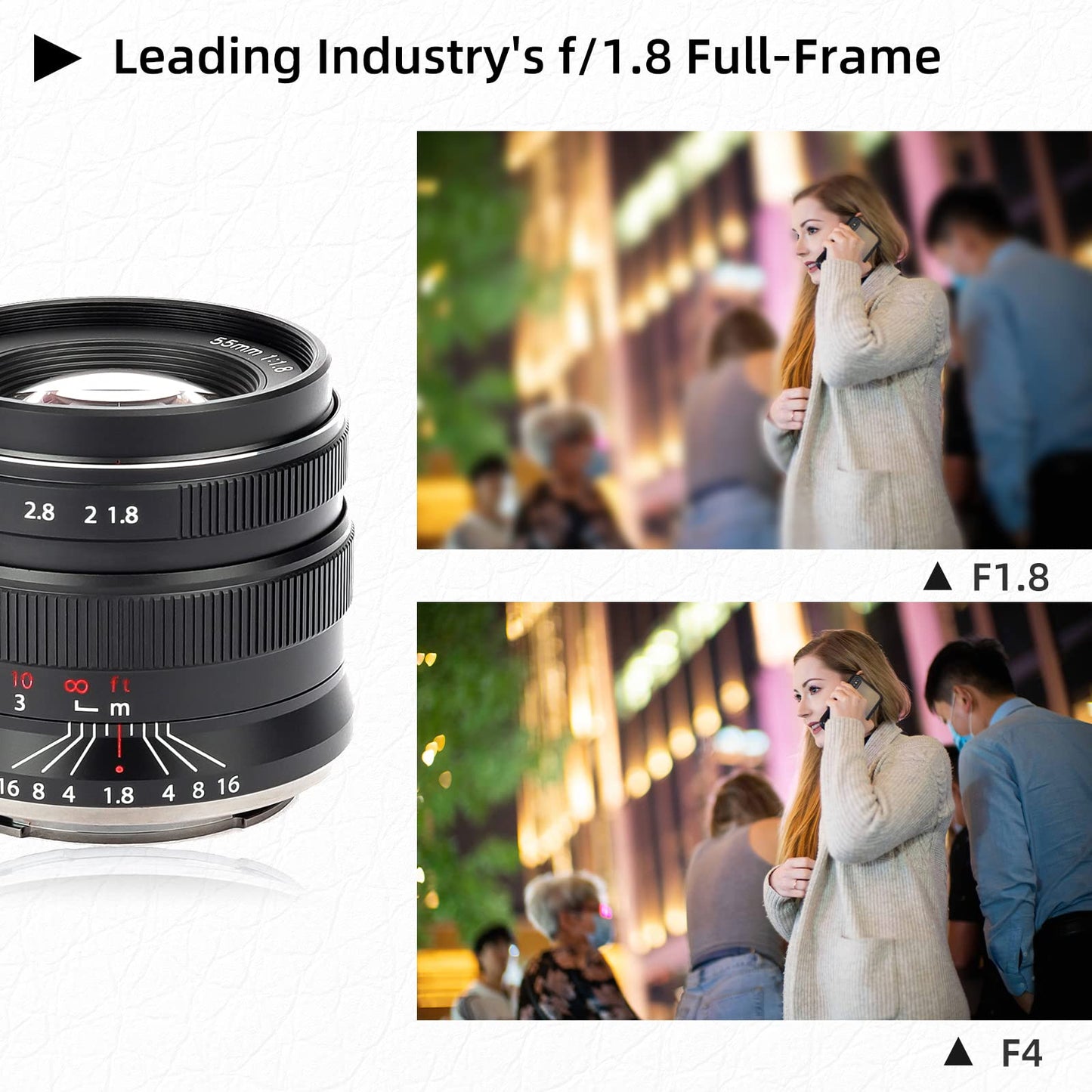 55mm F1.8 Full Frame Large Aperture Manual Focus Mirrorless Camera Lens, Fit for Canon RF-Mount EOS-RP, EOS-R, EOS-R5, EOS R7, EOS-R6, EOS-R3, EOS-R10