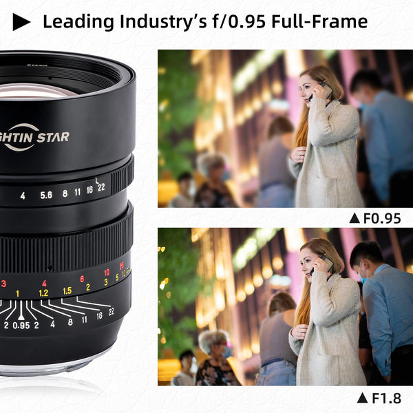 50mm F0.95 Full Frame Large Aperture Manual Focus Mirrorless Camera Lens, Fit for Leica/Panasonic/Sigma L-Mount