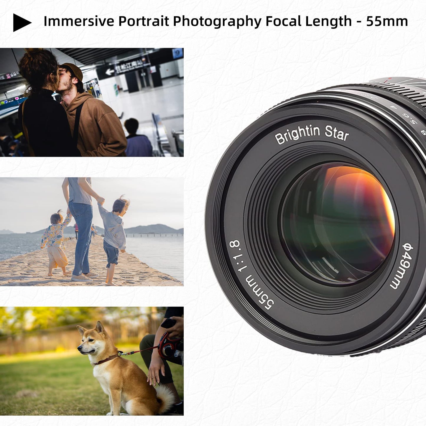 55mm F1.8 Full Frame Large Aperture Manual Focus Mirrorless Camera Lens - Brightin Star