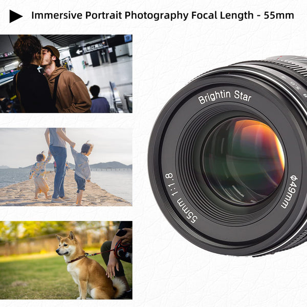 55mm F1.8 Full Frame Large Aperture Manual Focus Mirrorless Camera Lens, Fit for Sony E Mount