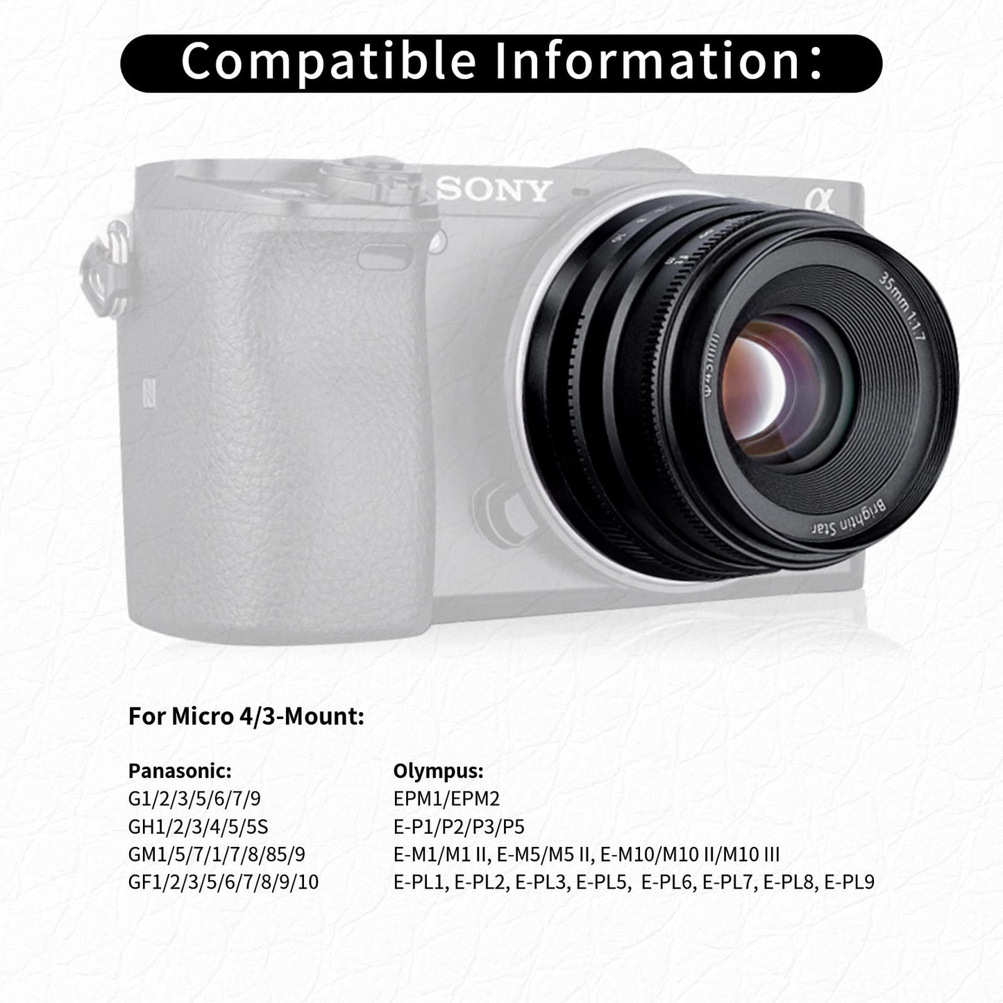 35mm F1.7 Wide-Angle Manual Focus Prime Lens for Sony E-Mount