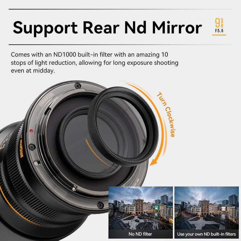 Brightin Star 9mm F5.6 Full Frame Camera Lens with ND Filter For L Mount